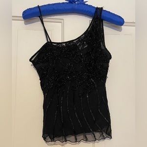 ***Sale***Cache Beaded Tank Top. Unique shoulder Strap Size S Originally $36